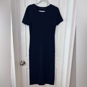 Jenni Kayne‎ Navy Blue Midi Dress Size Medium 100 % Wool Merino
